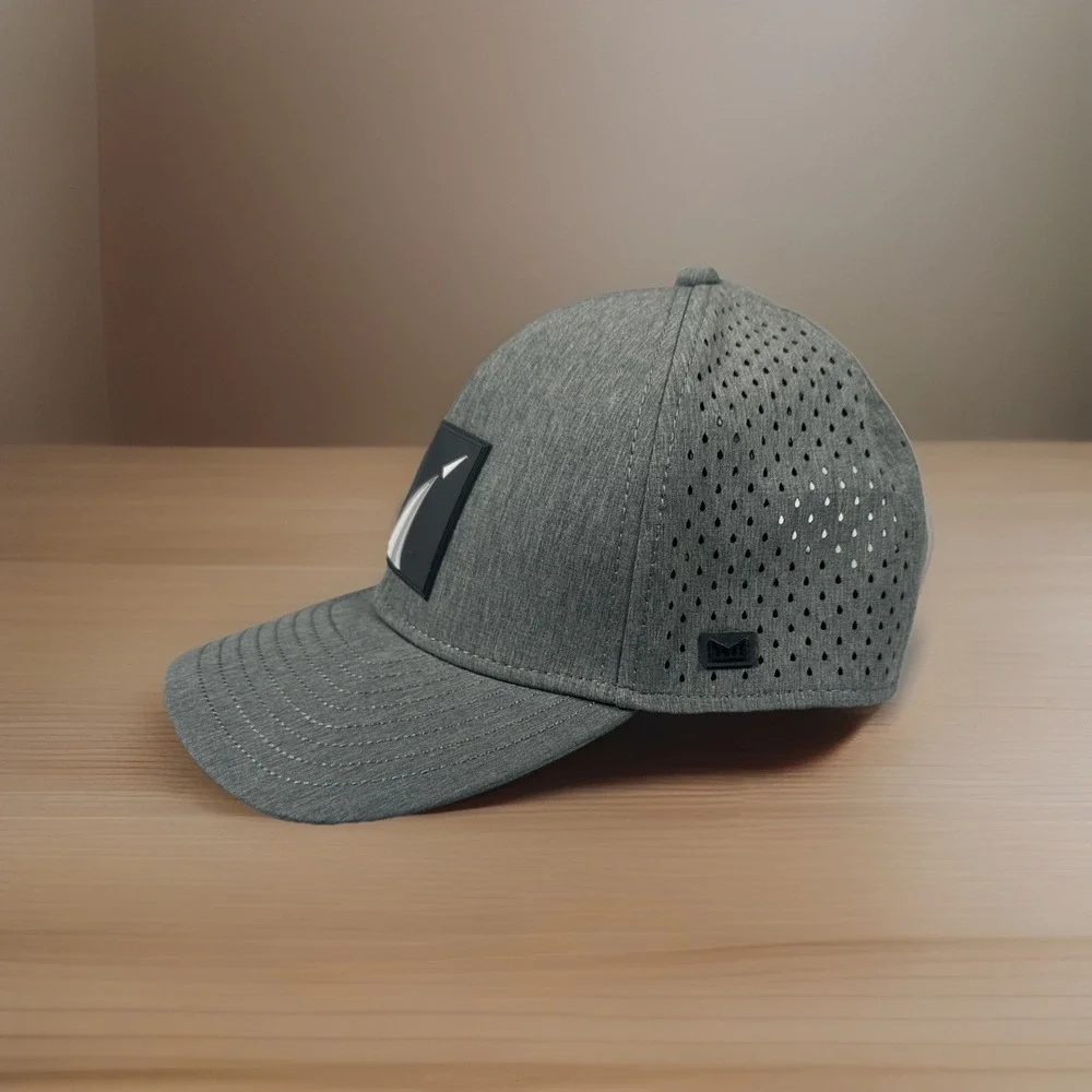 Melin Hydro A-Game Icon Curved Bill Hat, Heather Charcoal, 56 Cm W/ Rubber Patch
